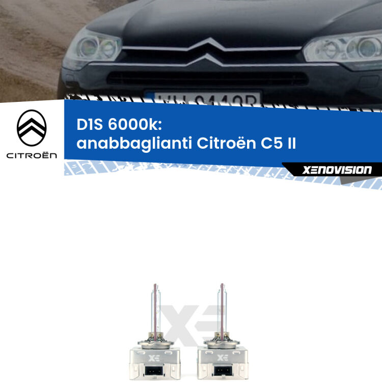 <b>Lampade xenon D1S 6000k Plug&Play</b> di ricambio per fari Anabbaglianti xenon di serie <b>Citroën C5</b> II 2008 - 2014. Qualità Massima, Performance pari alle originali.