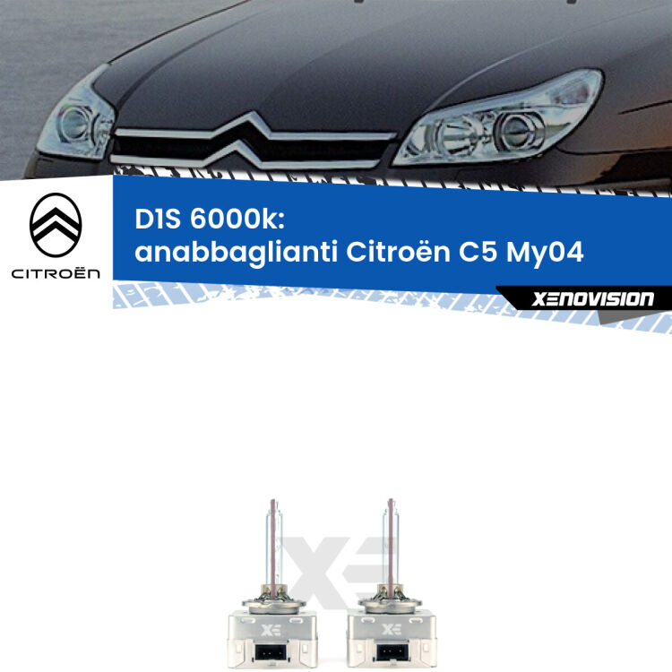 <b>Lampade xenon D1S 6000k Plug&Play</b> di ricambio per fari Anabbaglianti xenon di serie <b>Citroën C5</b> My04 2004 - 2008. Qualità Massima, Performance pari alle originali.