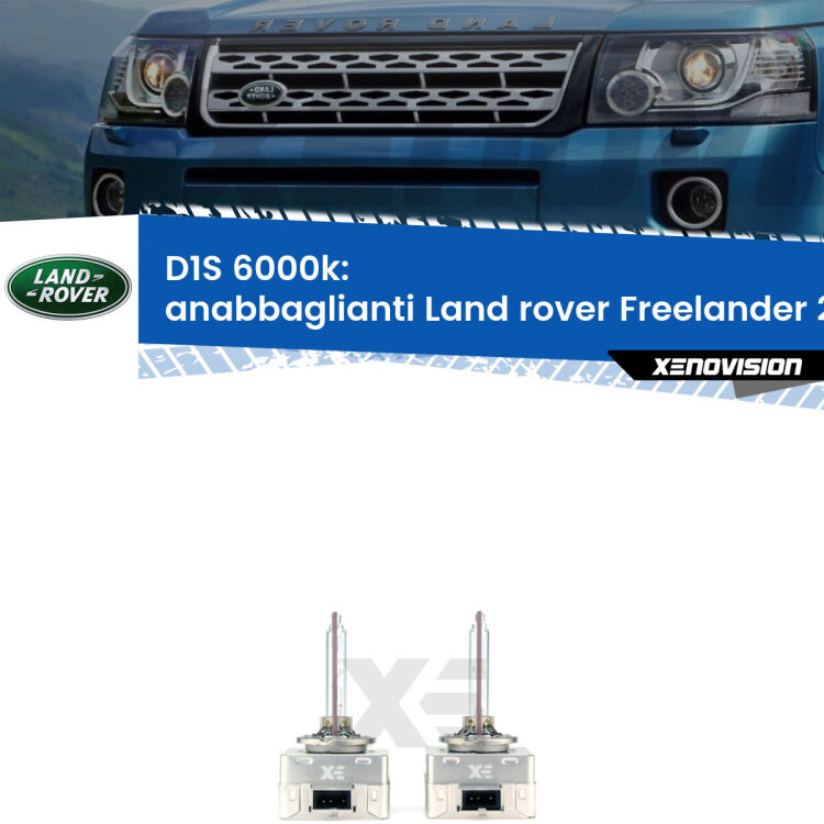 <b>Lampade xenon D1S 6000k Plug&Play</b> di ricambio per fari Anabbaglianti xenon di serie <b>Land rover Freelander 2</b> L359 2006 - 2012. Qualità Massima, Performance pari alle originali.