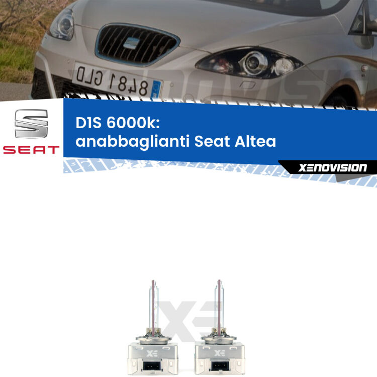 <b>Lampade xenon D1S 6000k Plug&Play</b> di ricambio per fari Anabbaglianti xenon di serie <b>Seat Altea</b>  2004 - 2010. Qualità Massima, Performance pari alle originali.