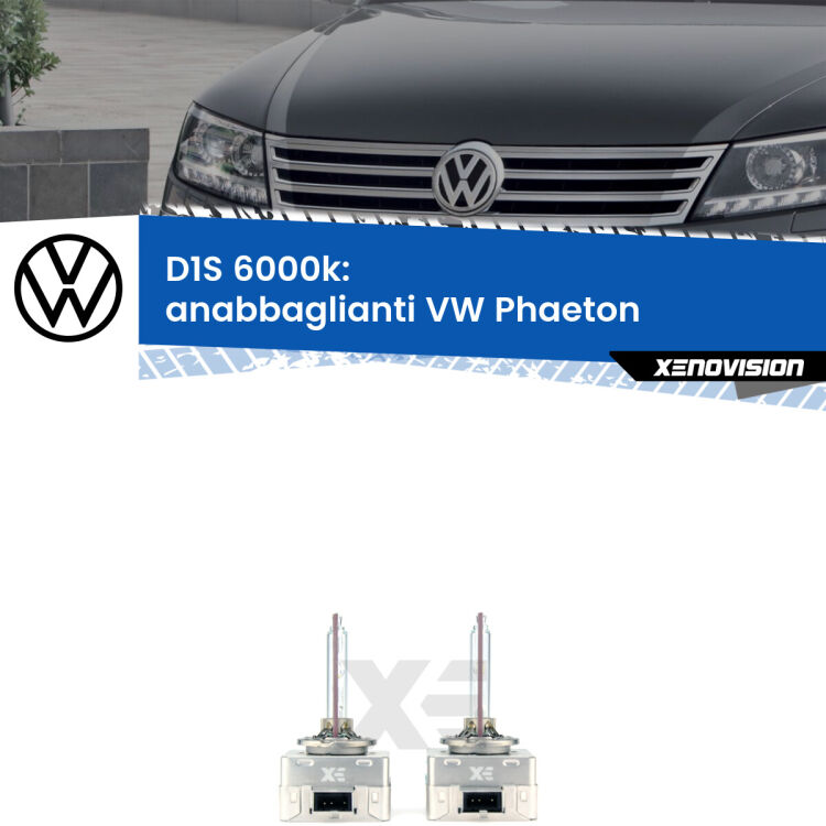 <b>Lampade xenon D1S 6000k Plug&Play</b> di ricambio per fari Anabbaglianti xenon di serie <b>VW Phaeton</b>  2002 - 2010. Qualità Massima, Performance pari alle originali.