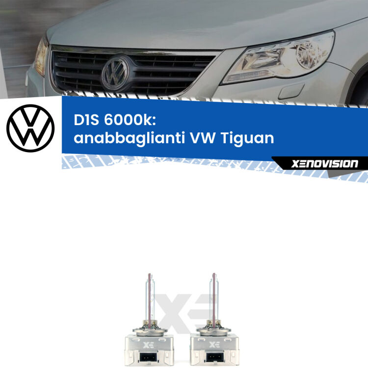 <b>Lampade xenon D1S 6000k Plug&Play</b> di ricambio per fari Anabbaglianti xenon di serie <b>VW Tiguan</b>  2007 - 2011. Qualità Massima, Performance pari alle originali.