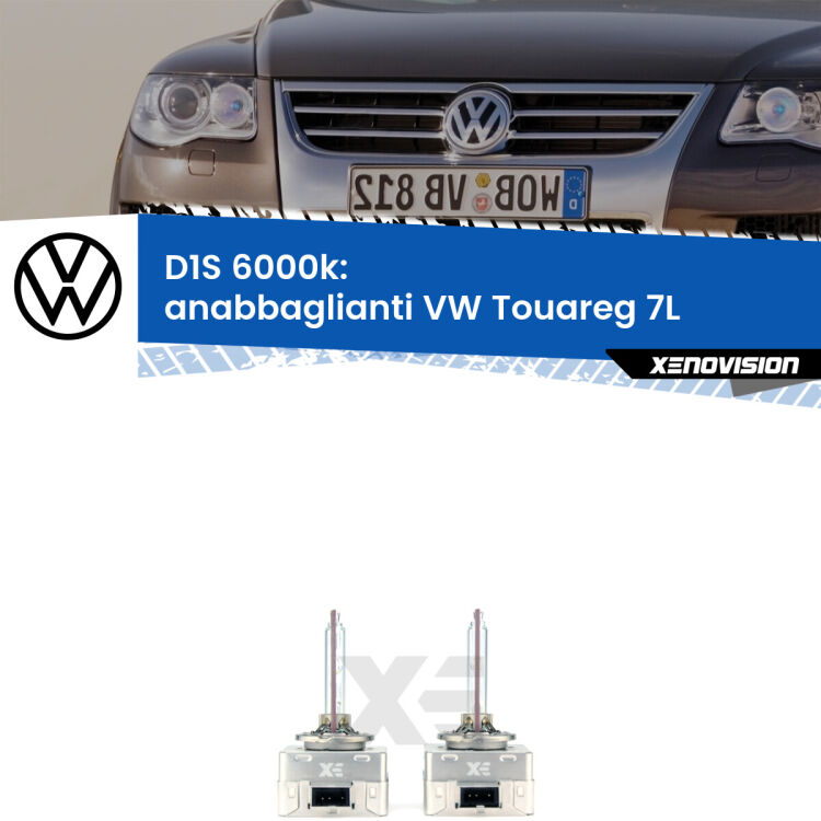 <b>Lampade xenon D1S 6000k Plug&Play</b> di ricambio per fari Anabbaglianti xenon di serie <b>VW Touareg</b> 7L 2002 - 2010. Qualità Massima, Performance pari alle originali.