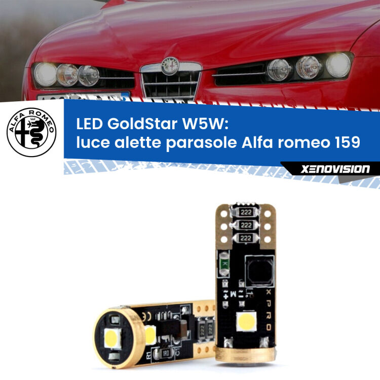 <strong>Luce Alette Parasole LED Alfa romeo 159</strong>  2005 - 2012: ottima luminosità a 360 gradi. Si inseriscono ovunque. Canbus, Top Quality.