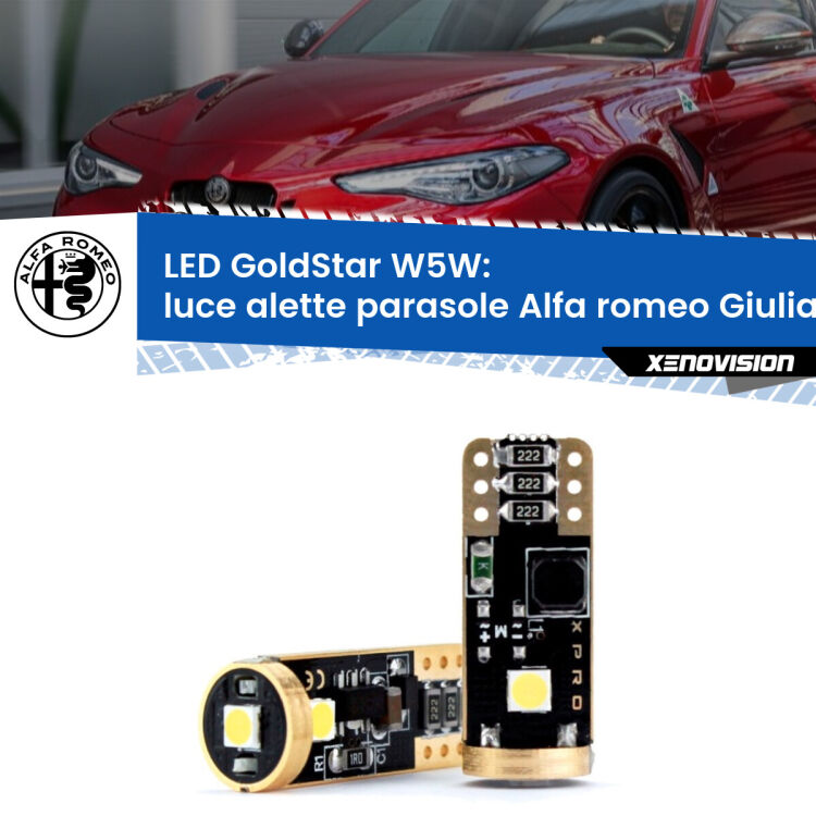 <strong>Luce Alette Parasole LED Alfa romeo Giulia</strong>  2015 in poi: ottima luminosità a 360 gradi. Si inseriscono ovunque. Canbus, Top Quality.