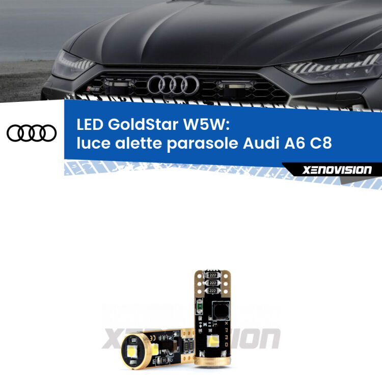 <strong>Luce Alette Parasole LED Audi A6</strong> C8 2018 in poi: ottima luminosità a 360 gradi. Si inseriscono ovunque. Canbus, Top Quality.