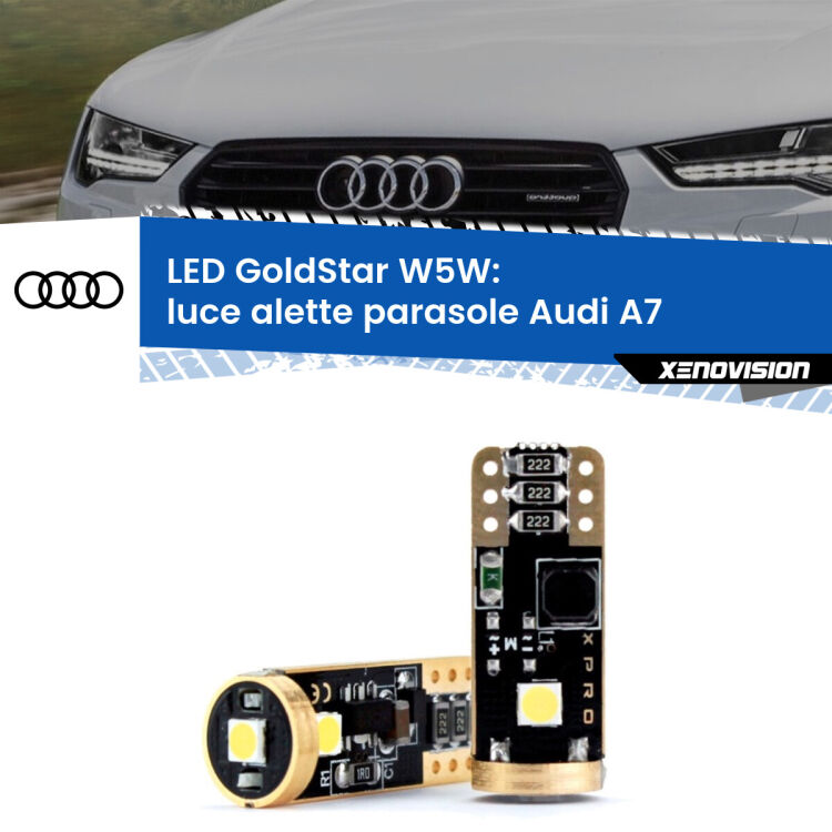 <strong>Luce Alette Parasole LED Audi A7</strong>  2010 - 2018: ottima luminosità a 360 gradi. Si inseriscono ovunque. Canbus, Top Quality.