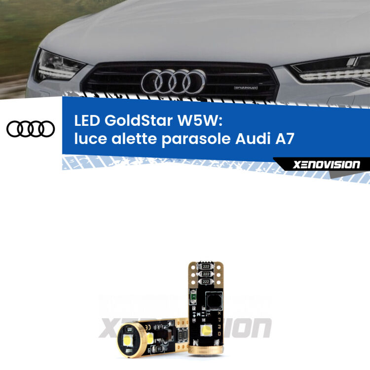 <strong>Luce Alette Parasole LED Audi A7</strong>  2010 - 2018: ottima luminosità a 360 gradi. Si inseriscono ovunque. Canbus, Top Quality.