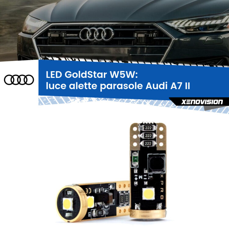 <strong>Luce Alette Parasole LED Audi A7</strong> II 2019 in poi: ottima luminosità a 360 gradi. Si inseriscono ovunque. Canbus, Top Quality.