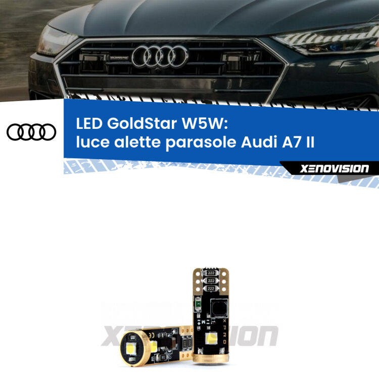 <strong>Luce Alette Parasole LED Audi A7</strong> II 2019 in poi: ottima luminosità a 360 gradi. Si inseriscono ovunque. Canbus, Top Quality.