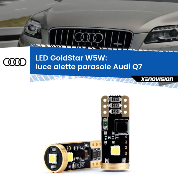 <strong>Luce Alette Parasole LED Audi Q7</strong>  2006 - 2015: ottima luminosità a 360 gradi. Si inseriscono ovunque. Canbus, Top Quality.