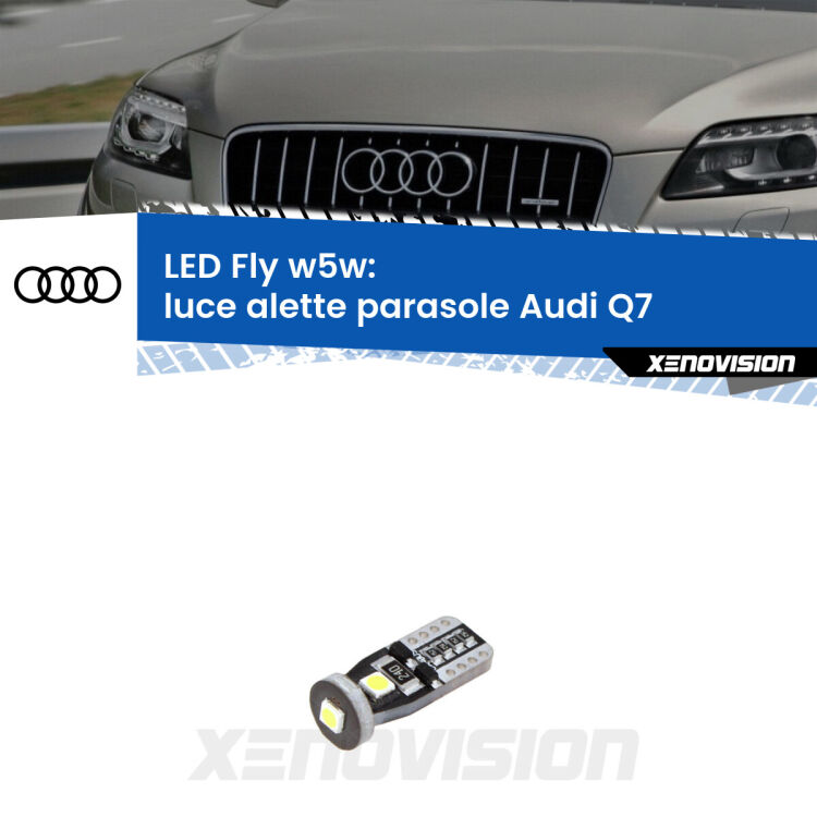 <strong>luce alette parasole LED per Audi Q7</strong>  2006 - 2015. Coppia lampadine <strong>w5w</strong> Canbus compatte modello Fly Xenovision.