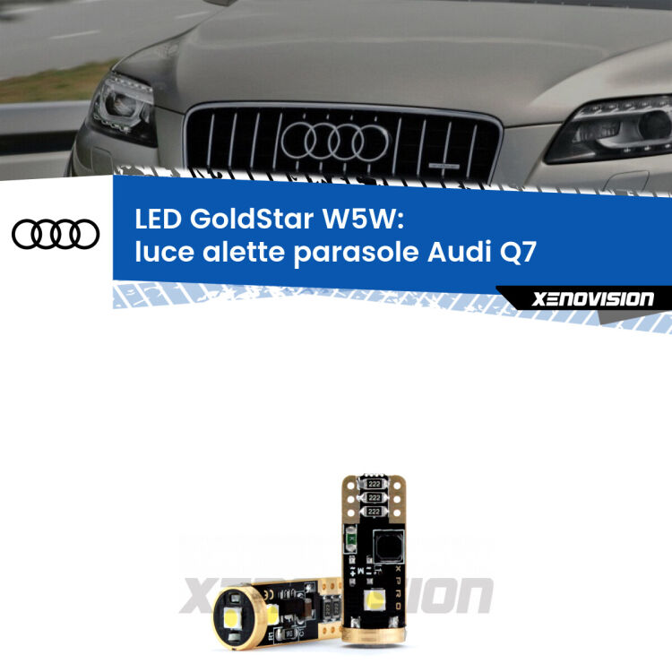 <strong>Luce Alette Parasole LED Audi Q7</strong>  2006 - 2015: ottima luminosità a 360 gradi. Si inseriscono ovunque. Canbus, Top Quality.