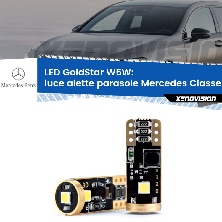 <strong>Luce Alette Parasole LED Mercedes Classe-A</strong> W176 2012 - 2018: ottima luminosità a 360 gradi. Si inseriscono ovunque. Canbus, Top Quality.