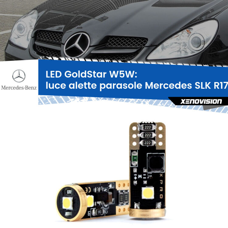 <strong>Luce Alette Parasole LED Mercedes SLK</strong> R171 2004 - 2011: ottima luminosità a 360 gradi. Si inseriscono ovunque. Canbus, Top Quality.