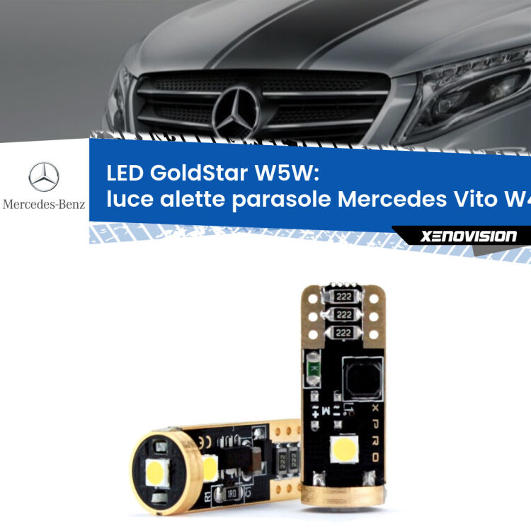 <strong>Luce Alette Parasole LED Mercedes Vito</strong> W447 2014 in poi: ottima luminosità a 360 gradi. Si inseriscono ovunque. Canbus, Top Quality.