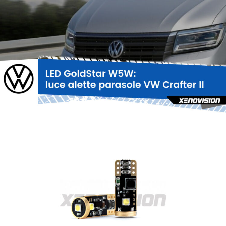 <strong>Luce Alette Parasole LED VW Crafter</strong> II 2016 in poi: ottima luminosità a 360 gradi. Si inseriscono ovunque. Canbus, Top Quality.