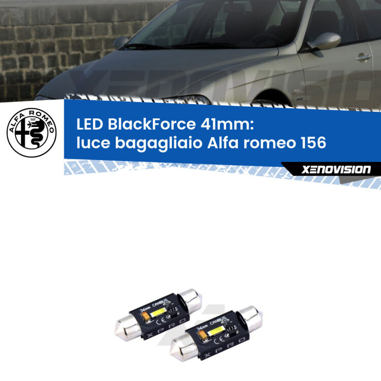 <strong>LED luce bagagliaio 41mm per Alfa romeo 156</strong>  1997 - 2005. Coppia lampadine <strong>C5W</strong>modello BlackForce Xenovision.