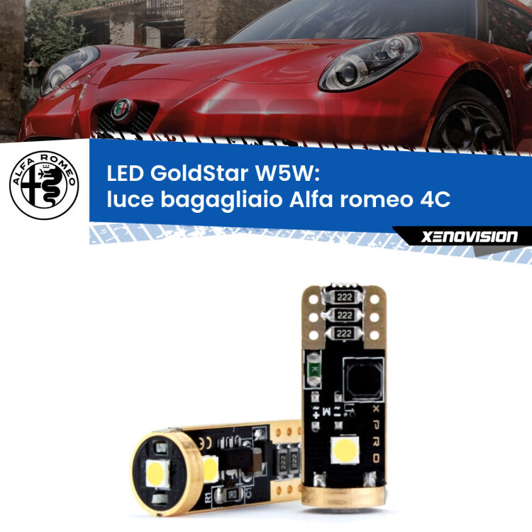 <strong>Luce Bagagliaio LED Alfa romeo 4C</strong>  2013 in poi: ottima luminosità a 360 gradi. Si inseriscono ovunque. Canbus, Top Quality.