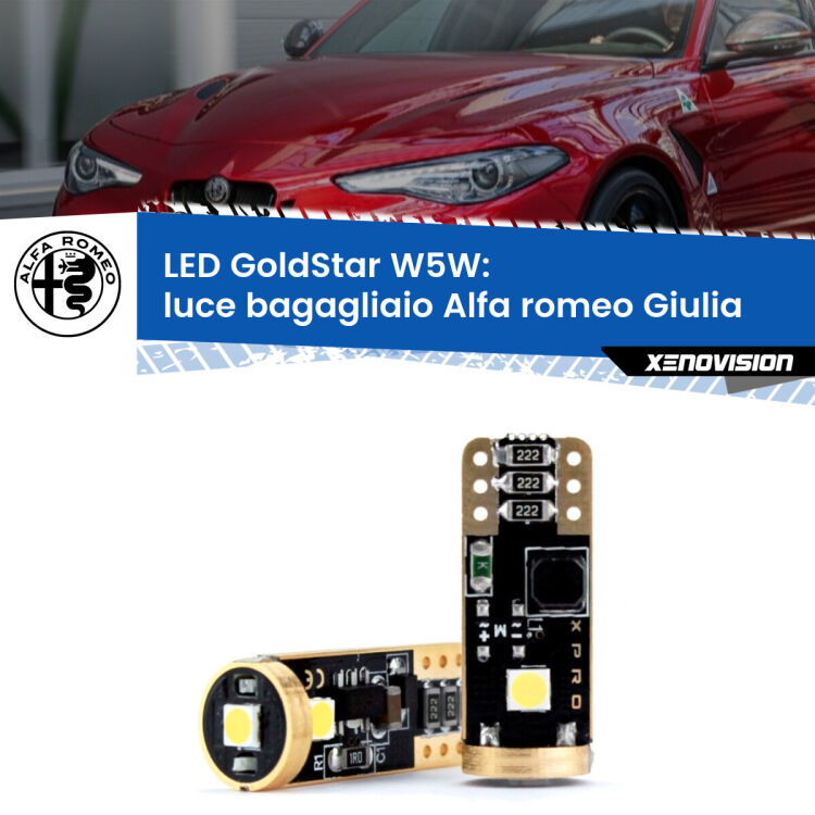 <strong>Luce Bagagliaio LED Alfa romeo Giulia</strong>  2015 in poi: ottima luminosità a 360 gradi. Si inseriscono ovunque. Canbus, Top Quality.