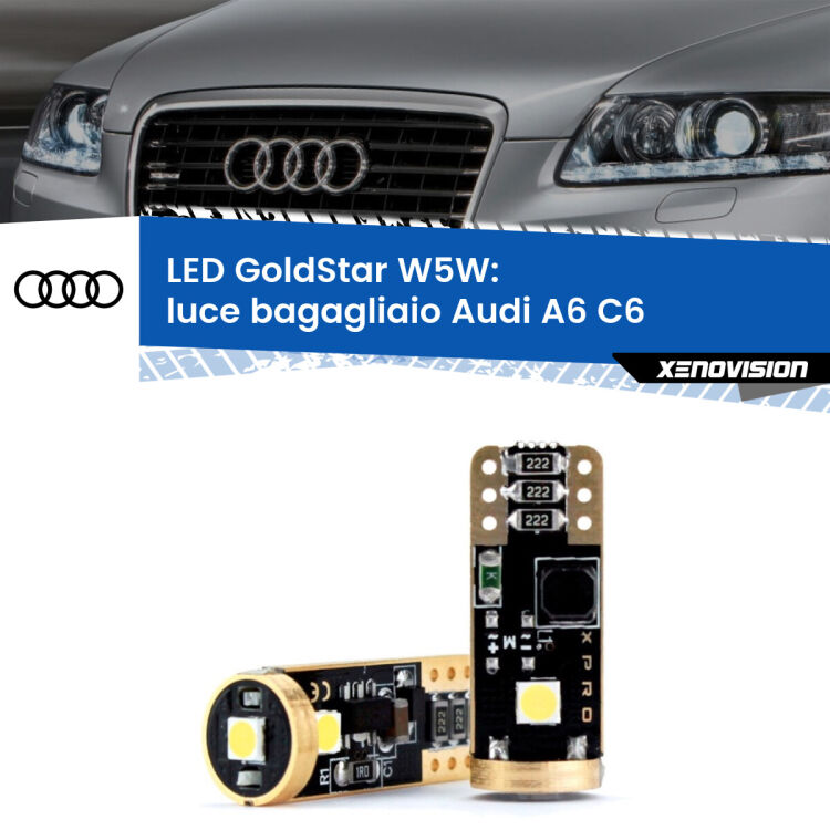 <strong>Luce Bagagliaio LED Audi A6</strong> C6 2004 - 2011: ottima luminosità a 360 gradi. Si inseriscono ovunque. Canbus, Top Quality.