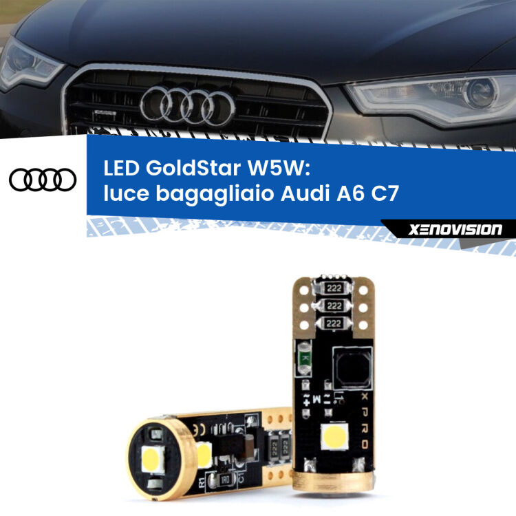 <strong>Luce Bagagliaio LED Audi A6</strong> C7 2010 - 2018: ottima luminosità a 360 gradi. Si inseriscono ovunque. Canbus, Top Quality.