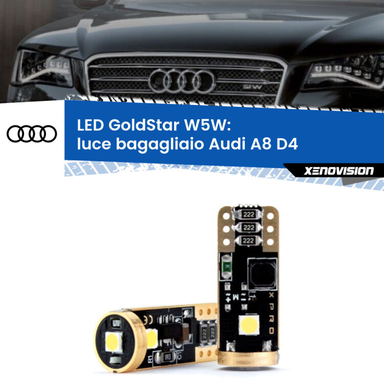 <strong>Luce Bagagliaio LED Audi A8</strong> D4 2009 - 2018: ottima luminosità a 360 gradi. Si inseriscono ovunque. Canbus, Top Quality.