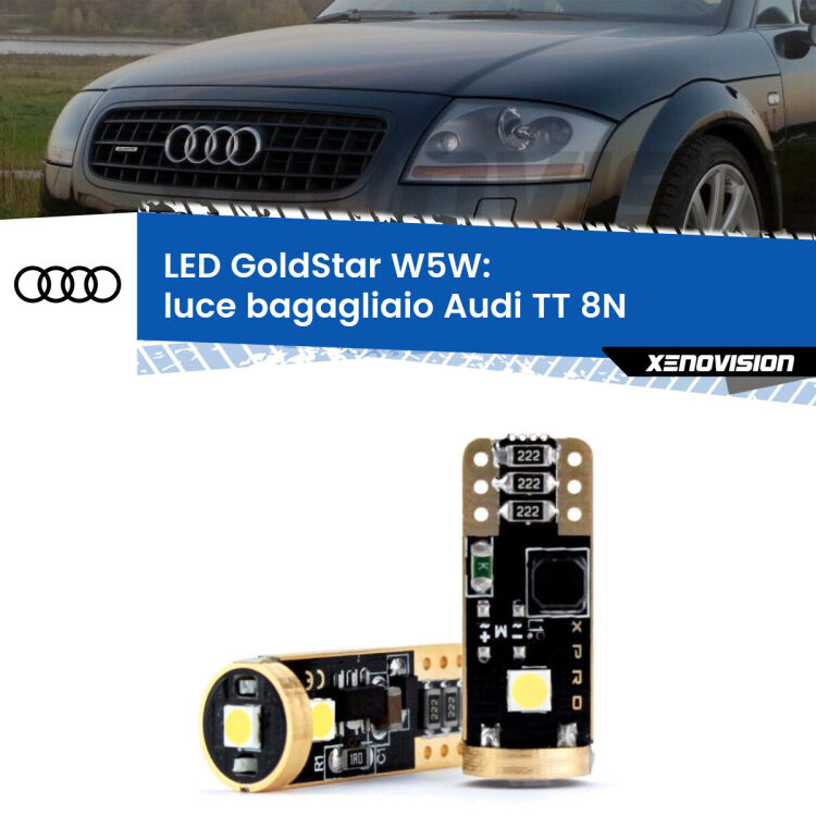 <strong>Luce Bagagliaio LED Audi TT</strong> 8N 1998 - 2006: ottima luminosità a 360 gradi. Si inseriscono ovunque. Canbus, Top Quality.