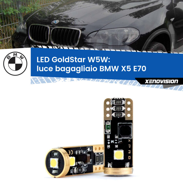 <strong>Luce Bagagliaio LED BMW X5</strong> E70 2006 - 2013: ottima luminosità a 360 gradi. Si inseriscono ovunque. Canbus, Top Quality.