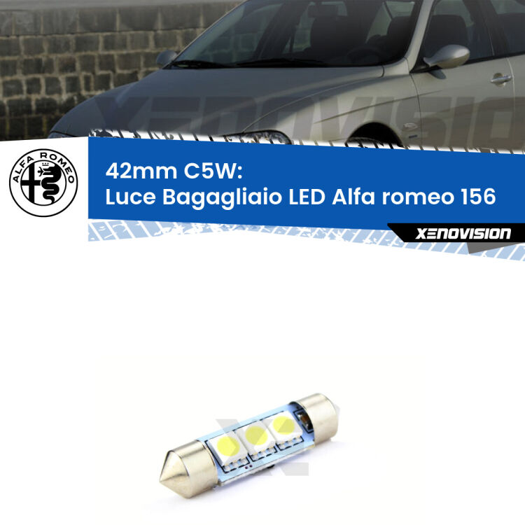 Lampadina eccezionalmente duratura, canbus e luminosa. C5W 42mm perfetto per Luce Bagagliaio LED Alfa romeo 156  1997 - 2005<br />.