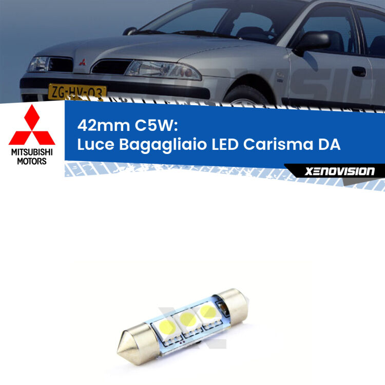 Lampadina eccezionalmente duratura, canbus e luminosa. C5W 42mm perfetto per Luce Bagagliaio LED Mitsubishi Carisma (DA) 1995 - 2006<br />.