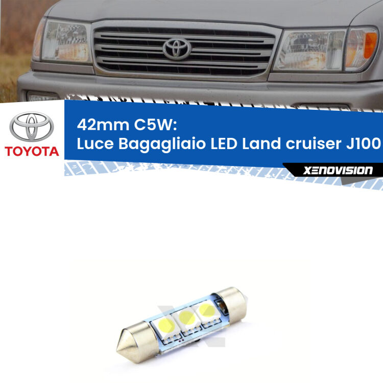 Lampadina eccezionalmente duratura, canbus e luminosa. C5W 42mm perfetto per Luce Bagagliaio LED Toyota Land cruiser (J100) 1998 - 2007<br />.