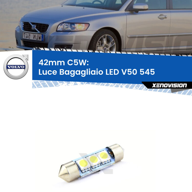 Lampadina eccezionalmente duratura, canbus e luminosa. C5W 42mm perfetto per Luce Bagagliaio LED Volvo V50 (545) 2003 - 2012<br />.