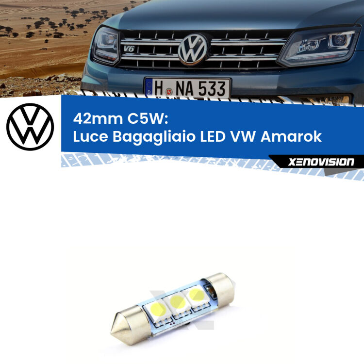 Lampadina eccezionalmente duratura, canbus e luminosa. C5W 42mm perfetto per Luce Bagagliaio LED VW Amarok  2010 - 2016<br />.