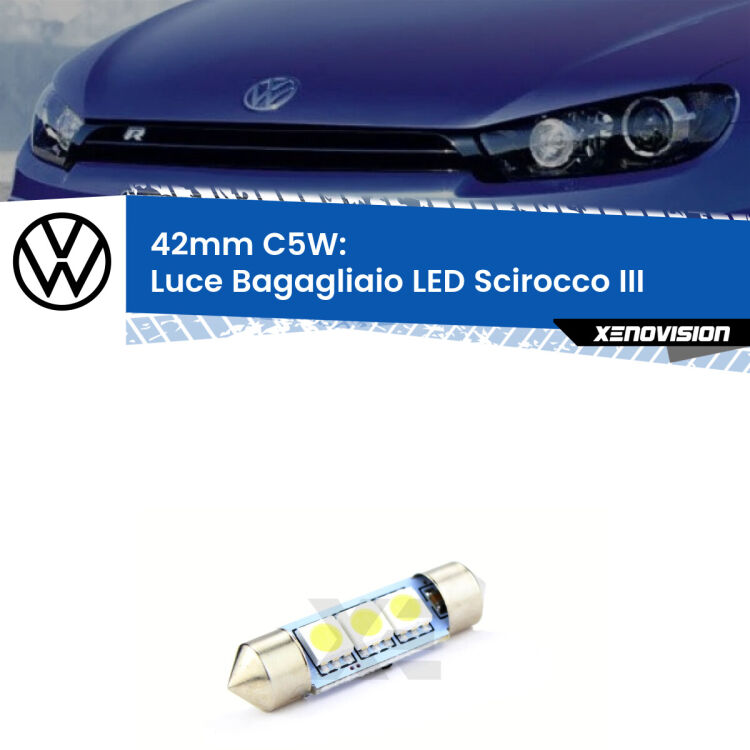 Lampadina eccezionalmente duratura, canbus e luminosa. C5W 42mm perfetto per Luce Bagagliaio LED VW Scirocco (III) 2008 - 2017<br />.