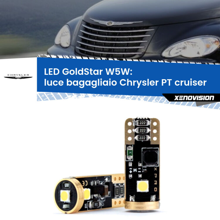 <strong>Luce Bagagliaio LED Chrysler PT cruiser</strong>  2000 - 2010: ottima luminosità a 360 gradi. Si inseriscono ovunque. Canbus, Top Quality.