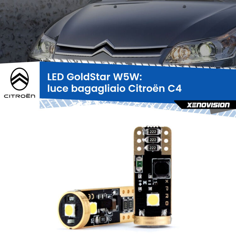 <strong>Luce Bagagliaio LED Citroën C4</strong>  2004 - 2011: ottima luminosità a 360 gradi. Si inseriscono ovunque. Canbus, Top Quality.