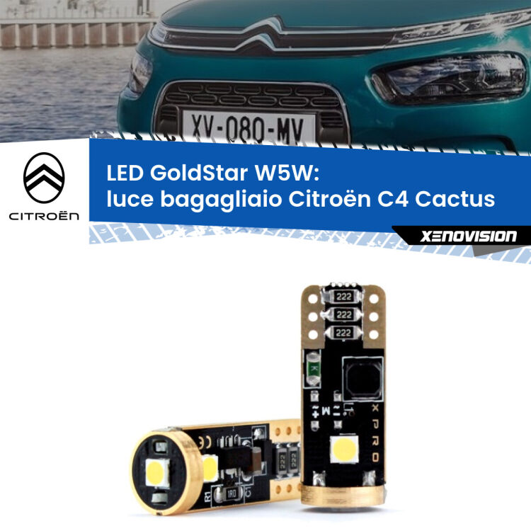 <strong>Luce Bagagliaio LED Citroën C4 Cactus</strong>  2014 in poi: ottima luminosità a 360 gradi. Si inseriscono ovunque. Canbus, Top Quality.