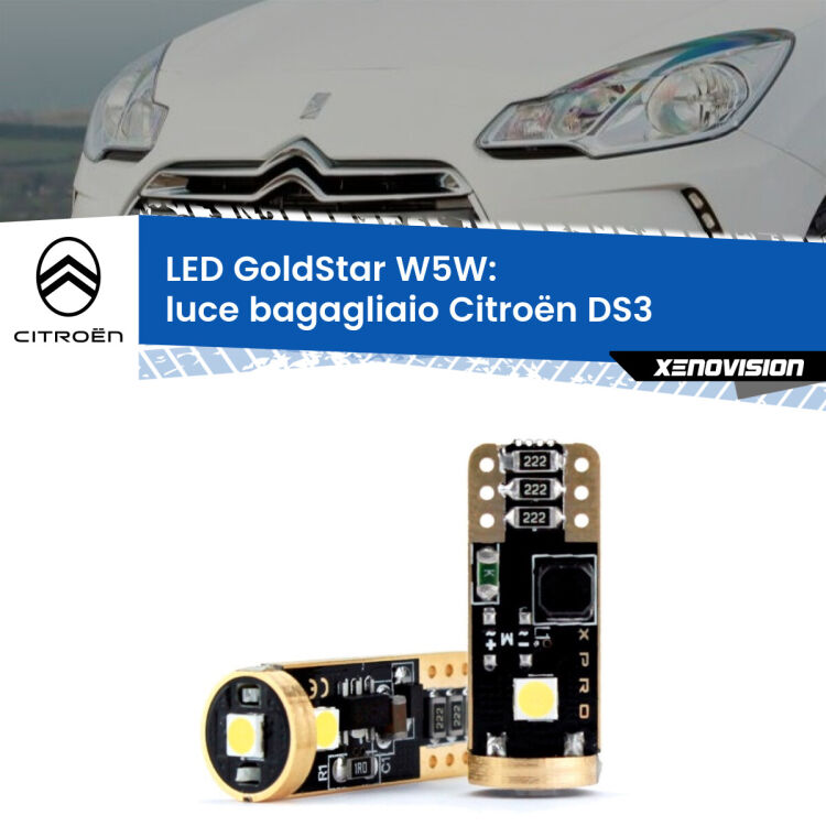 <strong>Luce Bagagliaio LED Citroën DS3</strong>  2009 - 2015: ottima luminosità a 360 gradi. Si inseriscono ovunque. Canbus, Top Quality.