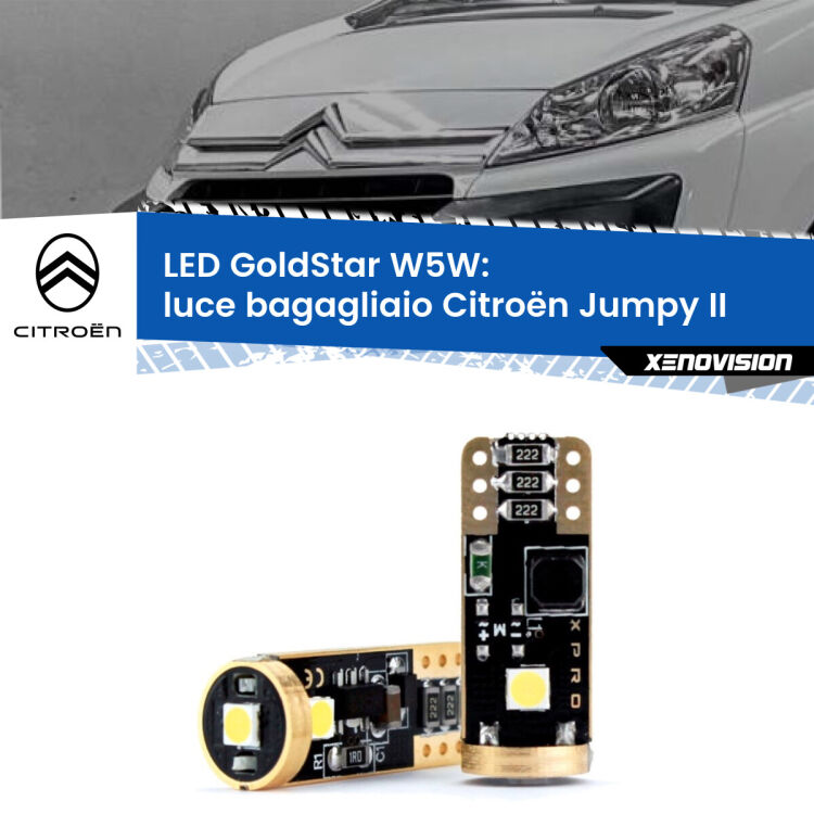 <strong>Luce Bagagliaio LED Citroën Jumpy</strong> II 2006 - 2015: ottima luminosità a 360 gradi. Si inseriscono ovunque. Canbus, Top Quality.