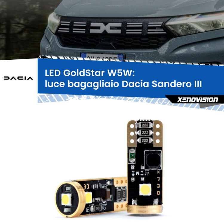 <strong>Luce Bagagliaio LED Dacia Sandero III</strong>  2020 in poi: ottima luminosità a 360 gradi. Si inseriscono ovunque. Canbus, Top Quality.