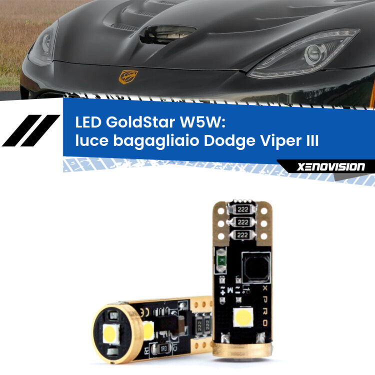 <strong>Luce Bagagliaio LED Dodge Viper</strong> III in poi: ottima luminosità a 360 gradi. Si inseriscono ovunque. Canbus, Top Quality.