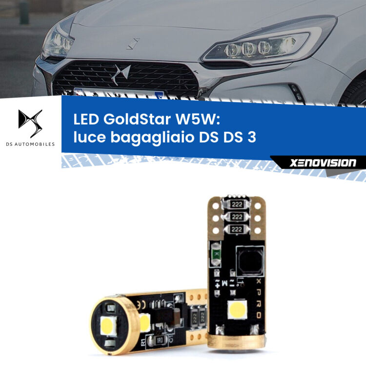 <strong>Luce Bagagliaio LED DS DS 3</strong>  2015 in poi: ottima luminosità a 360 gradi. Si inseriscono ovunque. Canbus, Top Quality.