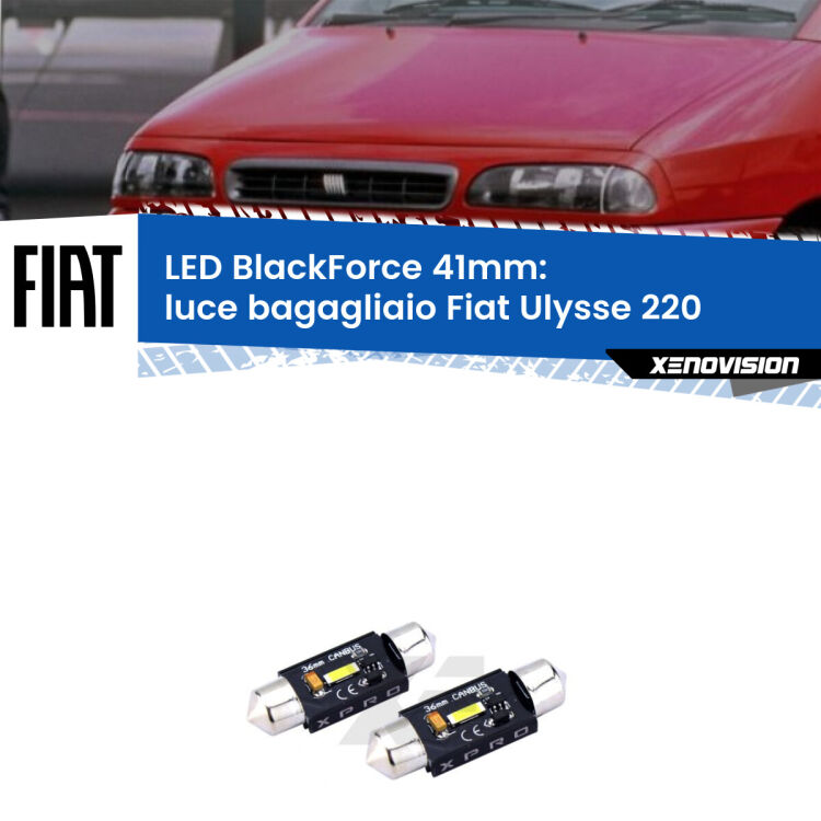 <strong>Luce Bagagliaio LED per Fiat Ulysse</strong> 220 1994 - 2002. Coppia lampade <strong>C5W</strong> 41mm modello BlackForce canbus.