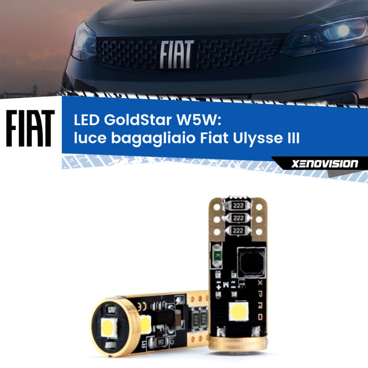 <strong>Luce Bagagliaio LED Fiat Ulysse</strong> III 2022 in poi: ottima luminosità a 360 gradi. Si inseriscono ovunque. Canbus, Top Quality.