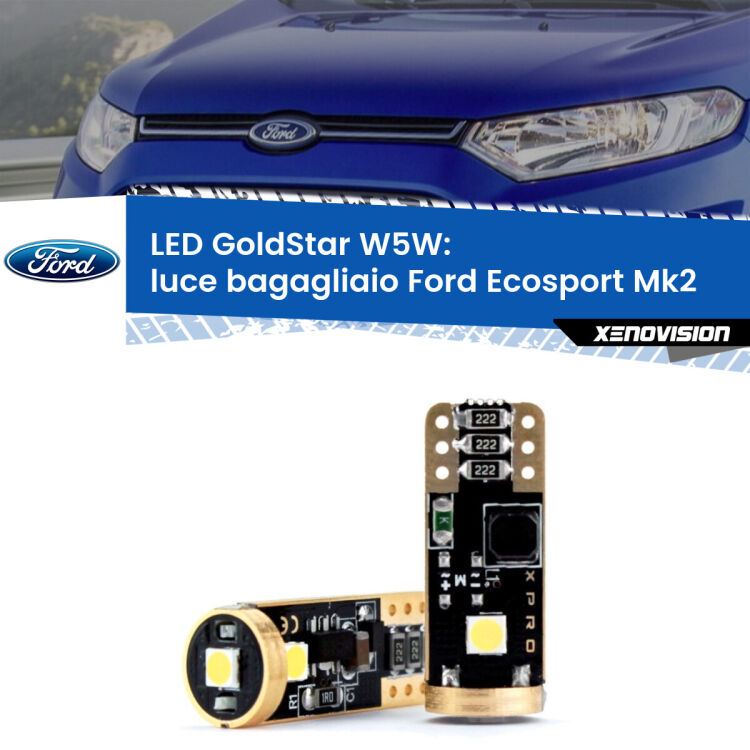 <strong>Luce Bagagliaio LED Ford Ecosport</strong> Mk2 2012 - 2016: ottima luminosità a 360 gradi. Si inseriscono ovunque. Canbus, Top Quality.