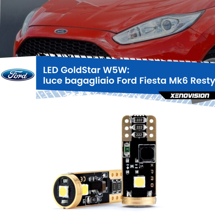 <strong>Luce Bagagliaio LED Ford Fiesta</strong> Mk6.5 2009 in poi: ottima luminosità a 360 gradi. Si inseriscono ovunque. Canbus, Top Quality.