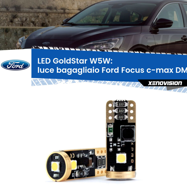 <strong>Luce Bagagliaio LED Ford Focus c-max</strong> DM2 2003 - 2007: ottima luminosità a 360 gradi. Si inseriscono ovunque. Canbus, Top Quality.