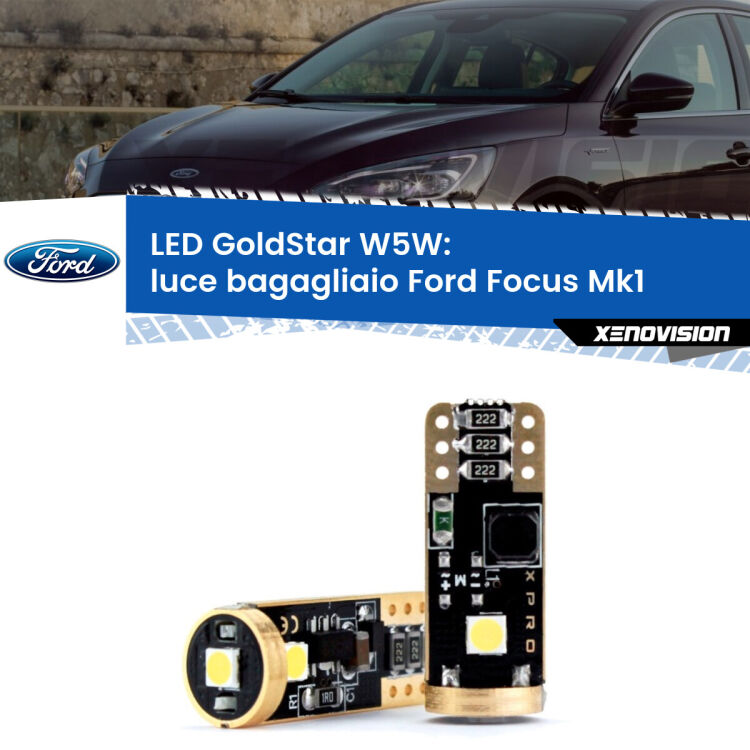 <strong>Luce Bagagliaio LED Ford Focus</strong> Mk1 1998 - 2005: ottima luminosità a 360 gradi. Si inseriscono ovunque. Canbus, Top Quality.