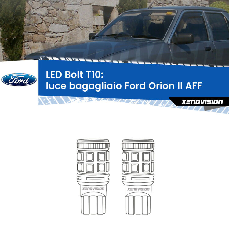 <strong>Luce Bagagliaio LED per Ford Orion II</strong> AFF 1985 - 1990. Coppia lampade <strong>T10</strong> modello Bolt canbus.